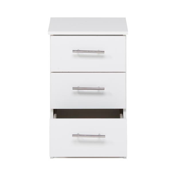 Budget 3 drawer bedside - White