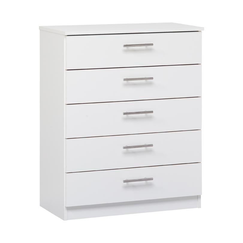 Budget 5 drawer chest - white